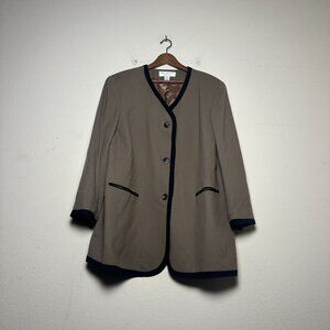 VTG Rena Rowan Saville Coat Wool  Jacket Women 22W Outerwear Biege USA Made 90s